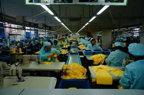 缝制车间流水线