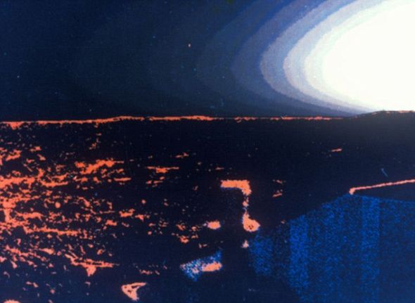 “海盗”登陆器拍摄的火星日落景象