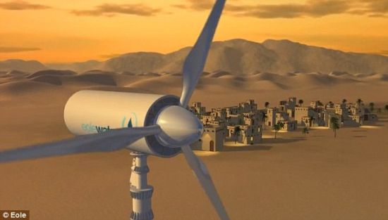風力:這種渦輪機既能產生電也能生產水,除潮濕空氣外,不需其他任何條件。