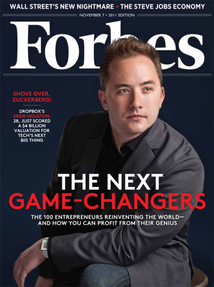 Dropbox CEO德鲁·休斯顿曾登上《福布斯》杂志封面，被称为“下一个搅局者”。