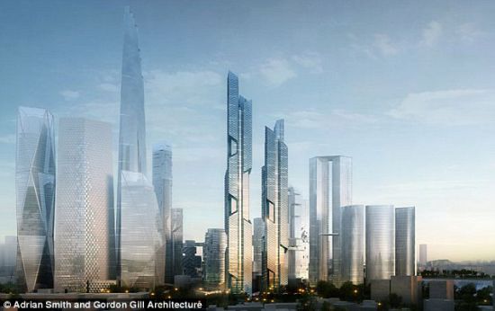 耸立云端的舞龙双子塔坐落在韩国首尔龙山国际商务区。