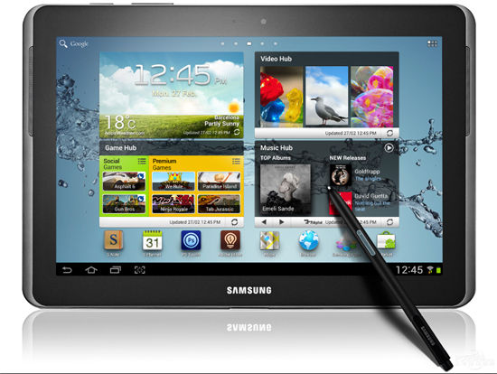 三星GalaxyNote 10.1正面