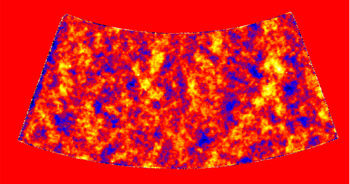 　　南极望远镜记录下宇宙微波背景中的温度起伏变化，用来研究宇宙进化历史的各个阶段，即恒星和星系是何时形成的