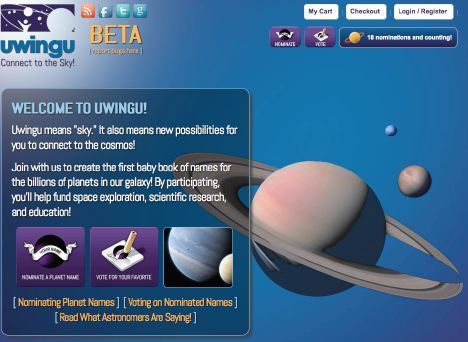 这是Uwingu网站页面的截图