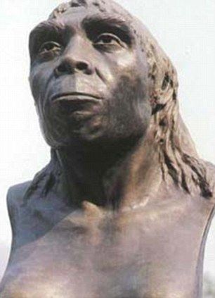 北京周口店遗址的北京猿人塑像