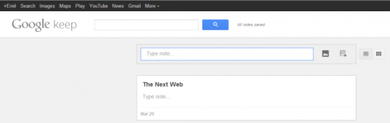 网页版Google Keep截图