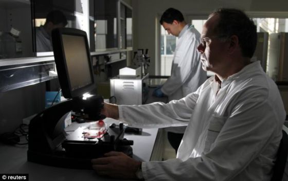 荷兰科学家波斯特正在检查试管肉样本。试管肉（或培养肉）是一种动物肉产品，但不是一只活生生的完整动物的一部分。