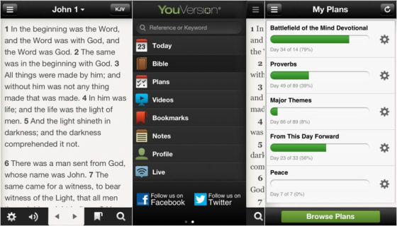 iPhone版免费圣经应用YouVersion