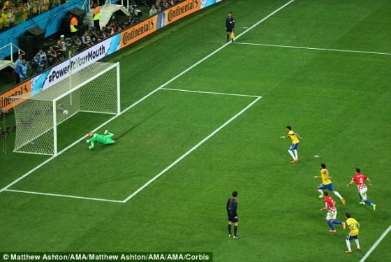 　　绝大多数守门员在射手触球前便开始移动，也就是说，他们要赌射门方向。守门员的这种做法促使一些射手——例如巴西对阵克罗地亚时的内马尔-达席尔瓦——在助跑时左摆右晃，试图在踢球前诱骗守门员朝一个方向扑救，而他们则选择另一个方向射门，让守门员来不及扑救。