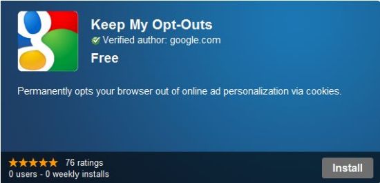 Chrome浏览器追踪屏蔽工具“Keep My Opt-Outs”