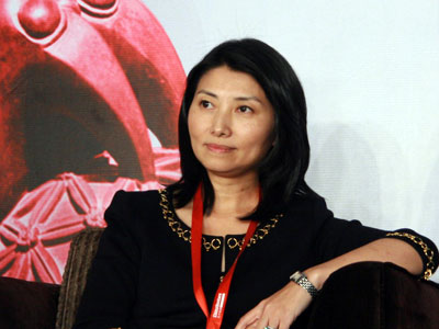 图为凯鹏华盈执行合伙人汝林琪参加专场讨论。（来源：新浪创业 全权摄）