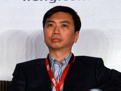 图为赛富基金合伙人林和平在“VC-经济复苏带来的新机会”专场发言。（来源：新浪创业 全权摄）