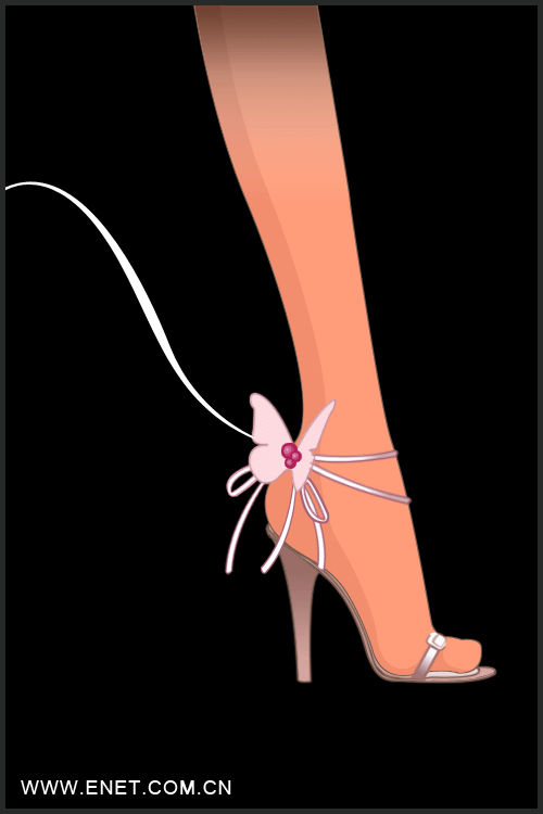 photoshop设计性感美腿高跟鞋插画 (3)