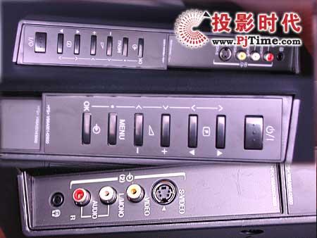 东芝52c3000c液晶电视侧面的按键采用弧形突起设计,为了便于区分开关