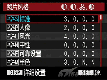佳能EOS 450D的照片风格设置