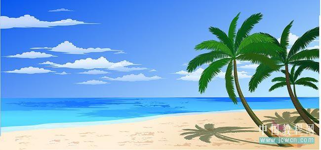 Flash鼠绘入门实例 美丽风景画之海滩 手机新浪网