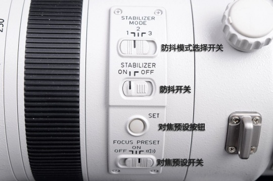 本文导航 成像测试 实拍样片,评测总结 防抖和对焦预设开关 对焦环