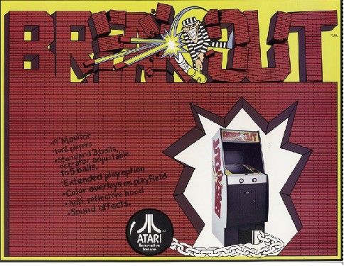 当年，由沃兹尼亚克和乔布斯为雅达利公司设计的游戏机“突出重围”(Breakout)。