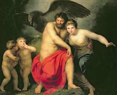 《Zeus and Hera on Mount Ida》Andries Cornelis Lens绘于1775年