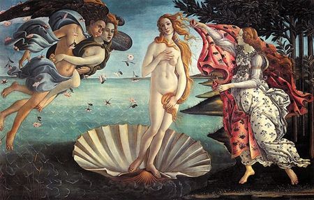 《维纳斯的诞生》是桑德罗·波提切利于1482年－1486年所绘的蛋彩画，收藏于佛罗伦萨乌菲齐美术馆