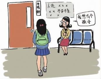 漫画配图：一边是不孕不育高发，一边是人工流产日益低龄化。