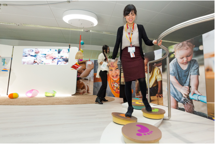 妈妈们体验宝宝学步