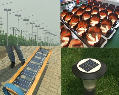 图片02：不仅应用在建筑上，公园里的照明，公共设施的太阳能长椅，不仅可以供人休息，还可以用于手机快速充电，马路上的路灯，十字路口的信号灯，也全部是采用太阳能。