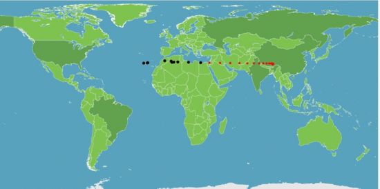 全球经济重心东移示意图