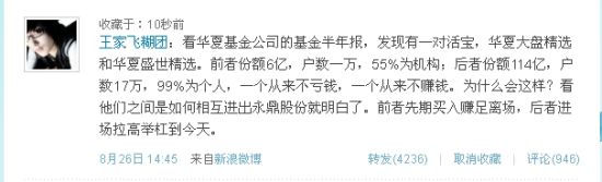 质疑华夏基金持有永鼎股份的微博截图