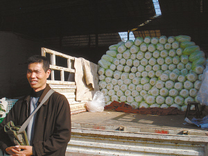 徐风俊对今年的大白菜市场有点无奈。 