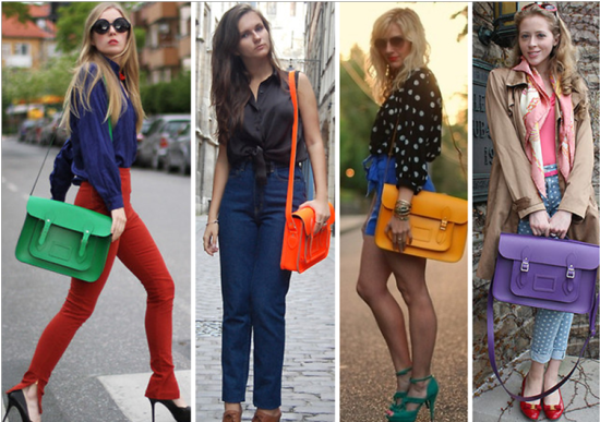 　　这个学生气十足的挎包主要是受到了一群20岁上下的年轻博主的亲睐，他们开始成为这一“妈妈创意”的免费市场推广，而网络上的火爆又引发了时尚界的重视，还走出英国，走向世界，其中包括中国。(图片来源：immagineblog.com)