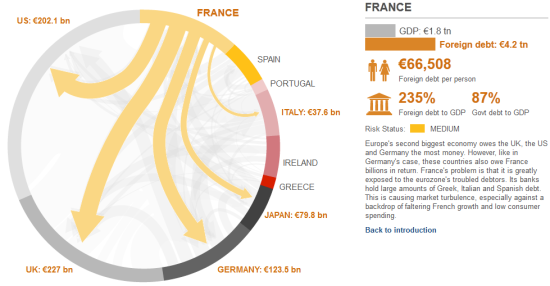 图5 法国外债分布