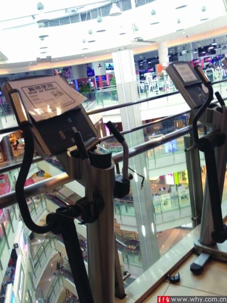 记者体验的一个月期间，舒适堡相关运动器材一直处于暂停使用状态。本版摄影 记者 贺佳颖 