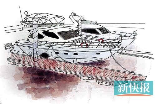 　　●价值1000万元，船长约20米，可容纳20余人，为中大型商务游艇。船室分三层，一层在船舱内，有KTV厅、麻将桌、床垫、洗手间；二楼是会客厅与餐厅；三楼是驾驶室与露天平台，可以钓鱼和晒太阳。
