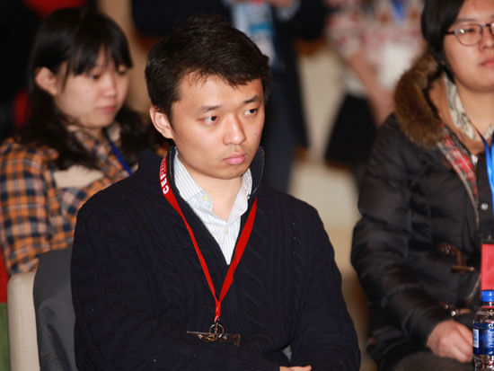 　　新浪财经讯 2013年亚布力中国企业家论坛第十三届年会于2013年2月22日-24日在黑龙江亚布力召开。上图为北京酷云互动科技有限公司联合创始人兼副总裁高鹏程。