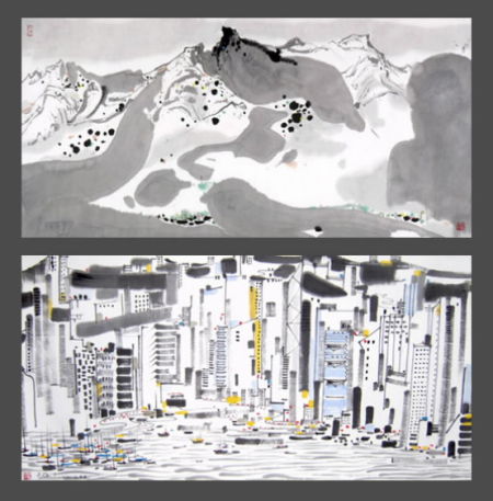 这两幅吴冠中先生的作品中哪一副是赝品？