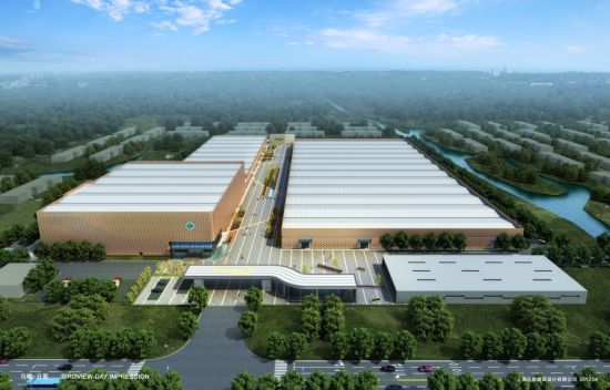 智能化新工厂鸟瞰图