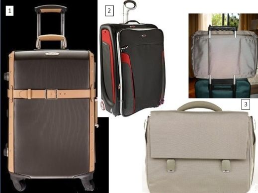 图1：Vintage hardside行李箱，图2：TUMI的T3 Ducati，图3：意大利Mandarina Duck笔记本包