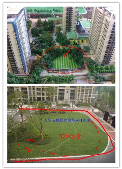 大华海派风范宣传与实际对比图(图片来源于业主)