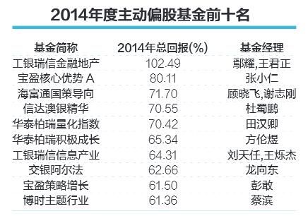 2014年主动偏股基金前十名