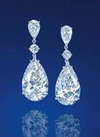 创下天价的梨形钻石耳坠