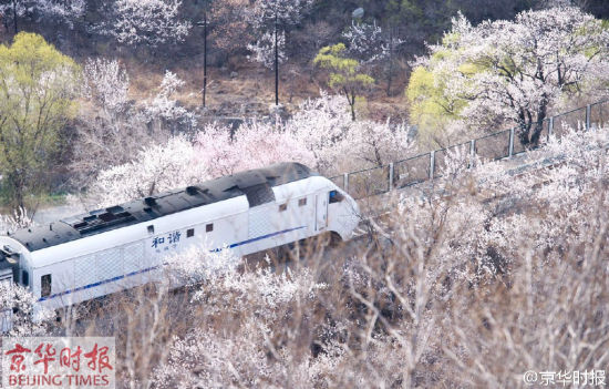 　　列车穿越花海