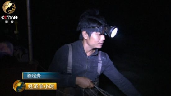 3个小时的等待之后，小骆开始收网。