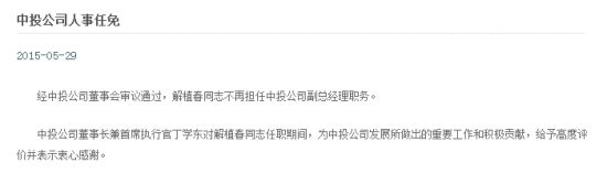 中投公司官方网站截图。