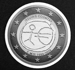 2欧元硬币图案宣传画（来源：新民晚报）