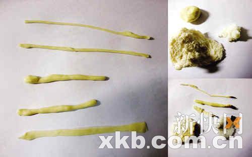 实验用原材料：粗细面条、面片、馒头和米饭。