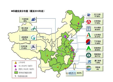 华建公司在全国的投资分布图