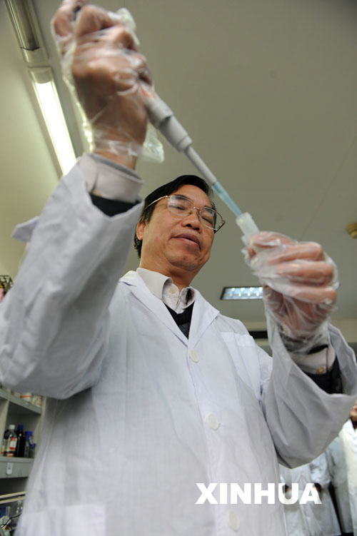 　　2月25日，李杨瑞在广西农业科学院进行甘蔗研究。 