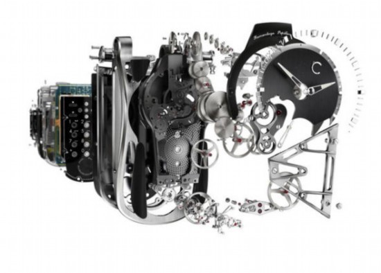 　Celsius第一款手机名为LeDix Origine，机械构造的复杂程度堪比机械表，售价自然非常惊人