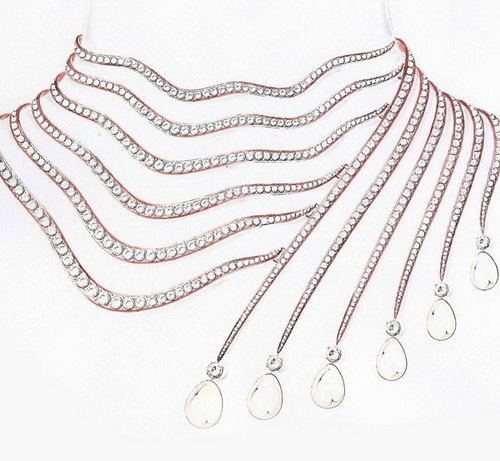 　　6.摩纳哥公主的“无边瀑布”项链